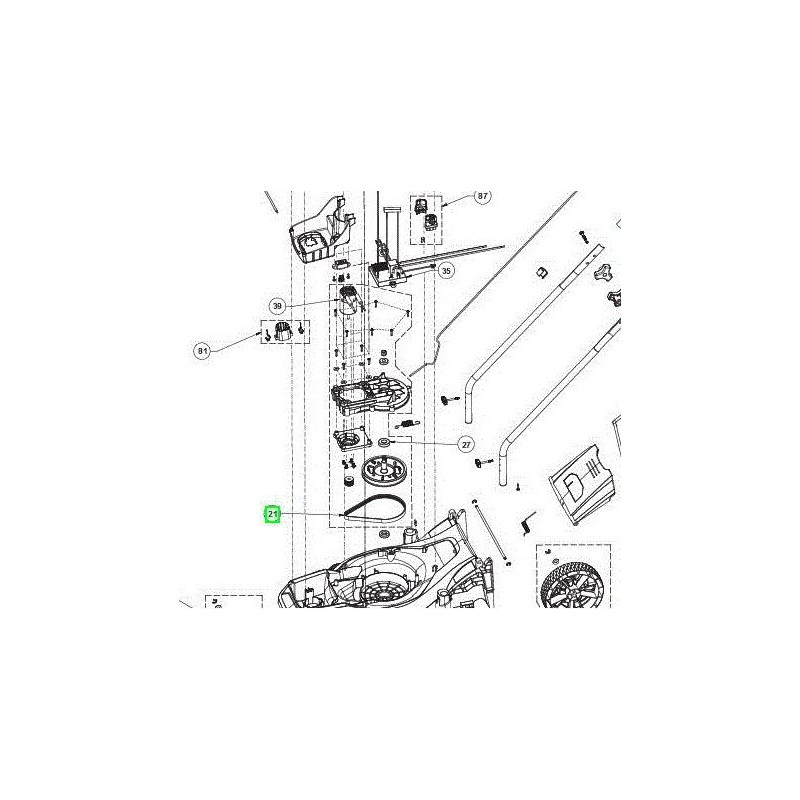 Courroie pour tondeuse sur batterie RYOBI OLM1833B Courroie pour tondeuse sur batterie RYOBI OLM1833B