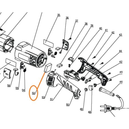 Platine électronique RYOBI meuleuse RYOBI modèle EAG2000G, EAG2000RS