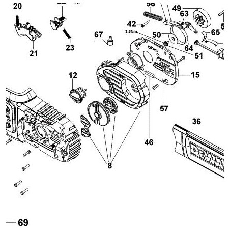 Carter tension de chaîne tronçonneuse DeWalt DCM565