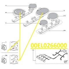 Commutateur de puissance Z00EL0266000 cuisinières GLEM AX96VCEIX, XCU92C