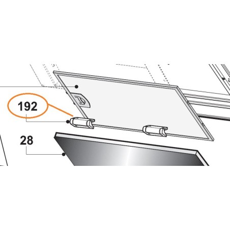 Charnières X 2 pour hotte AIRLUX AHW990BK, AHW990IX, AHW99BK, HDSI916H