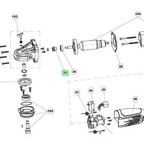 Engrenage sortie moteur meuleuse RYOBI RAG1010-125