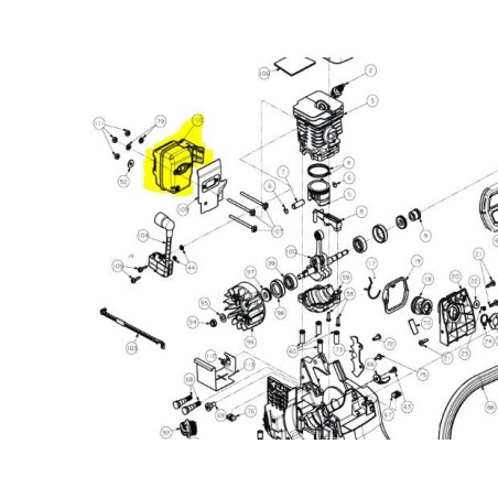 Échappement tronçonneuses RYOBI RCS5150C / RCS5133CB