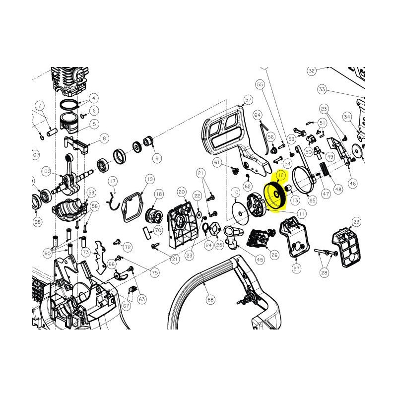 Pignon de chaîne tronçonneuses RYOBI PCN4545 / RCS5133CB Pignon de chaîne tronçonneuses RYOBI PCN4545 / RCS5133CB