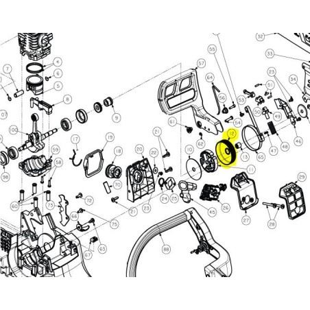 Pignon de chaîne tronçonneuses RYOBI PCN4545 / RCS5133CB