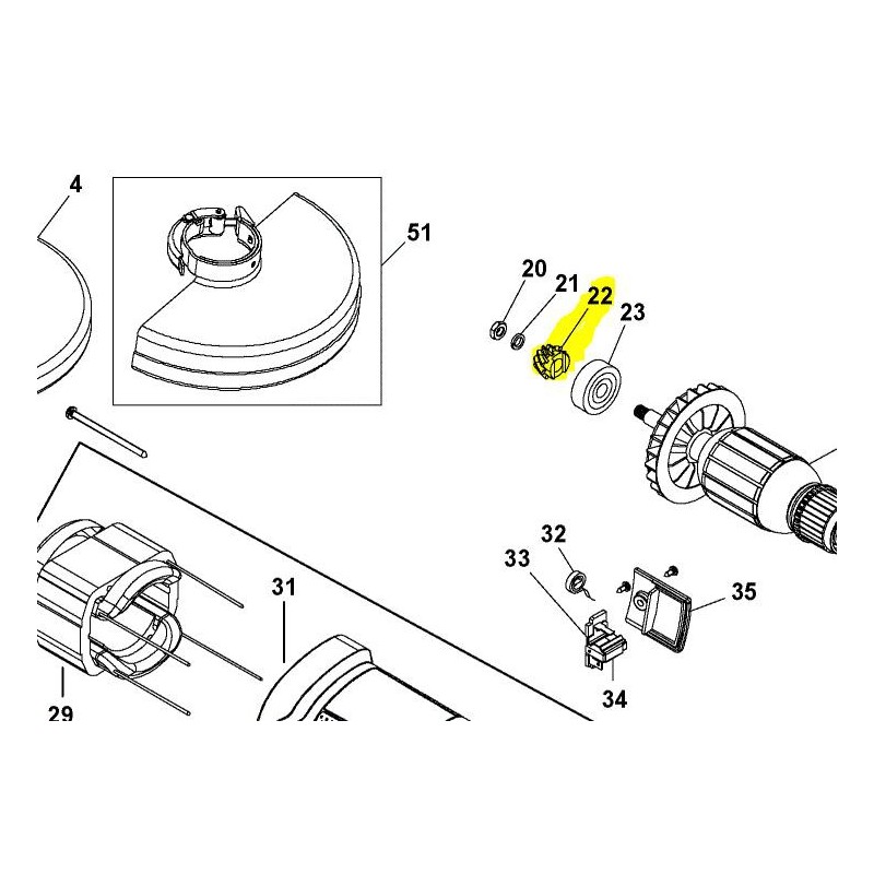 Pignon meuleuses STANLEY / BLACK & DECKER FME841 - KG2205 Pignon meuleuses STANLEY / BLACK & DECKER FME841 - KG2205