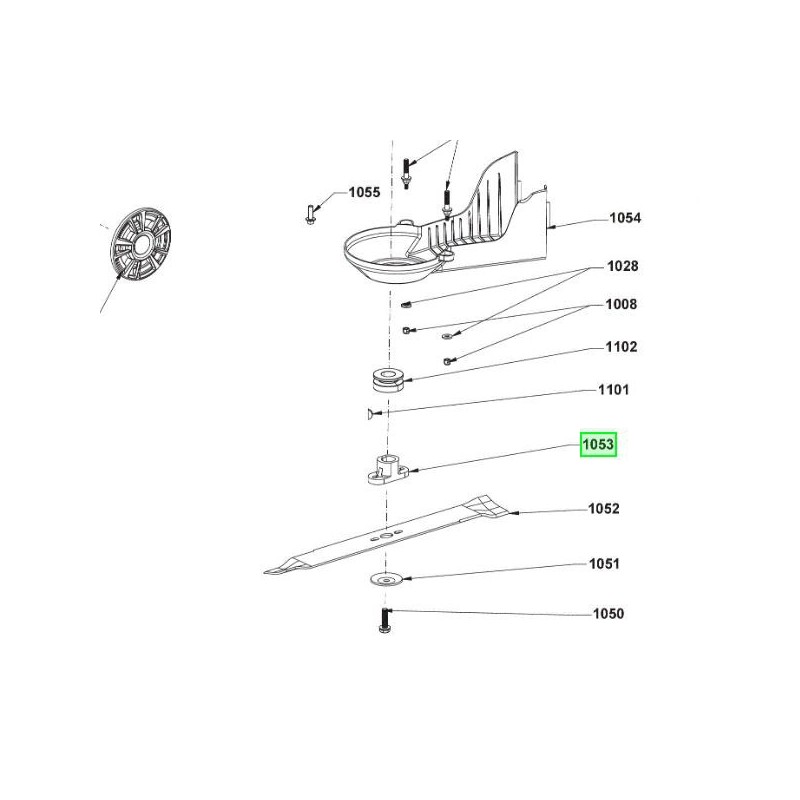 Support de lame tondeuse RYOBI RLM53190YV - RLM53190SV Support de lame tondeuse RYOBI RLM53190YV - RLM53190SV