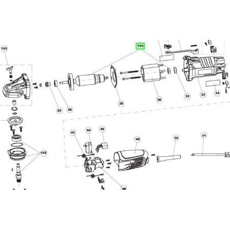 Induit meuleuse RYOBI modèles RAG1010 -RAG950