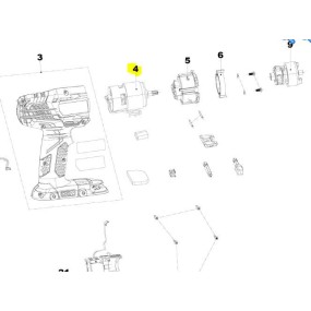 Moteur pour clé à choc RYOBI RID1801M - R18ID3-0