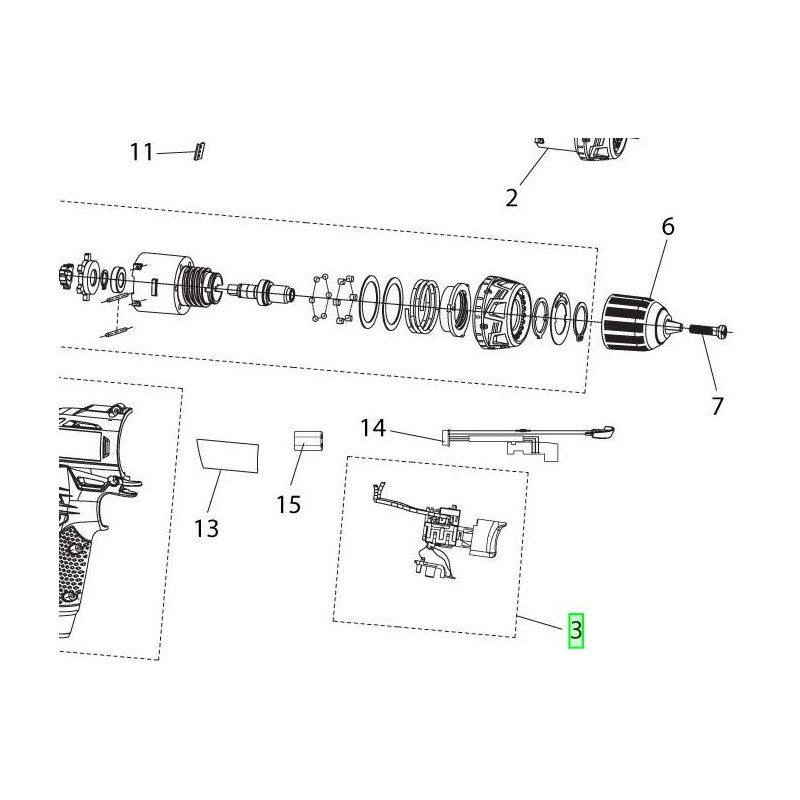 Interrupteur perceuses / visseuses RYOBI RCD12011L - RCD12012L Interrupteur perceuses / visseuses RYOBI RCD12011L - RCD12012L