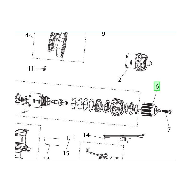 Mandrin automatique visseuses RYOBI RCD12011L / R18PD2-113S Mandrin automatique visseuses RYOBI RCD12011L / R18PD2-113S