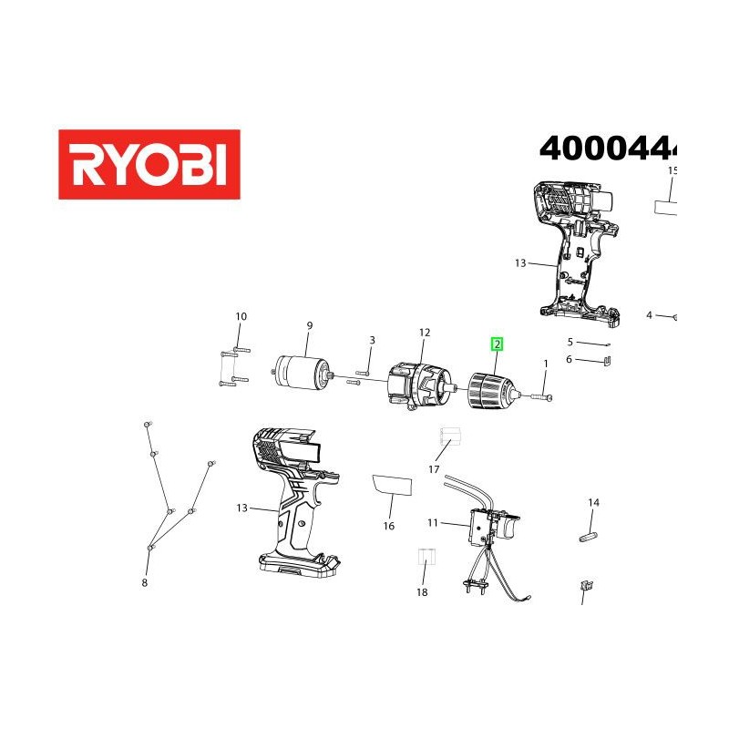 Mandrin pour perceuses / visseuses sans fil RYOBI R12SD - R7SD Mandrin pour perceuses / visseuses sans fil RYOBI R12SD - R7SD