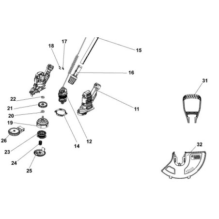 Poignée coupe bordure BLACK + DECKER BESTA525 - BESTE630