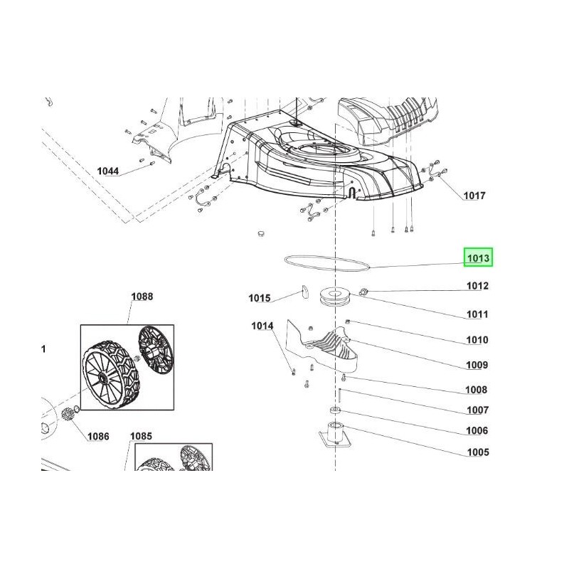 Courroie tondeuses à gazon RYOBI modèles RLM46160S