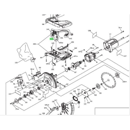 Charbon moteur scie à onglet RYOBI EMS190DCL