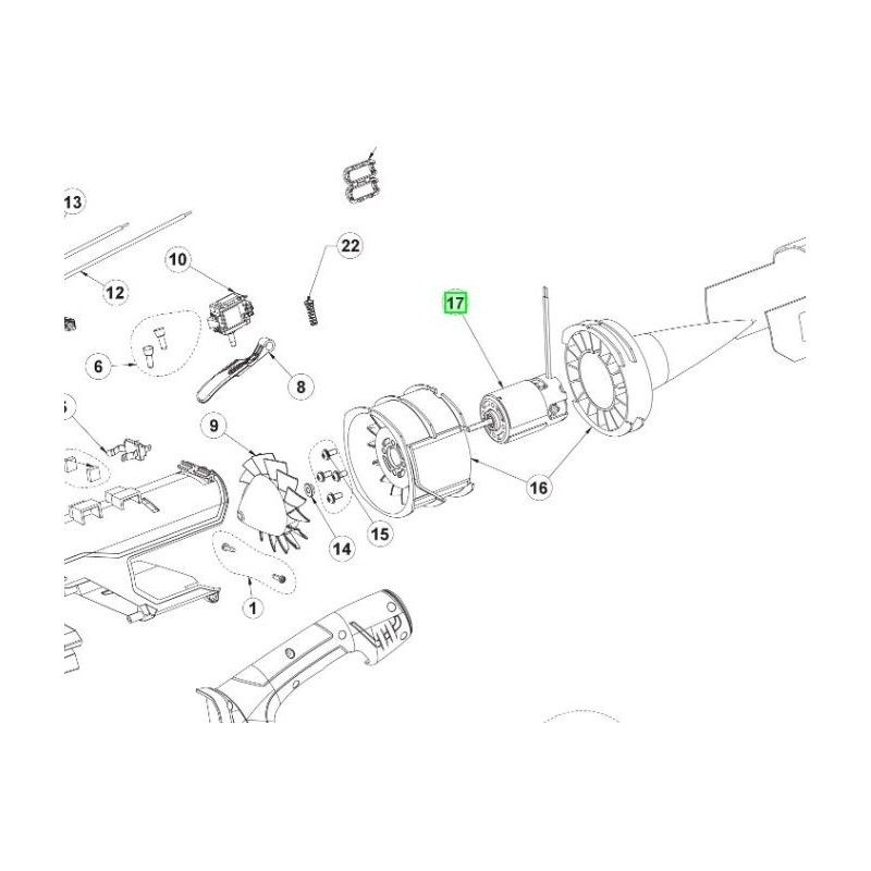 Moteur pour souffleur RYOBI OBL18JB - RBL18JB50