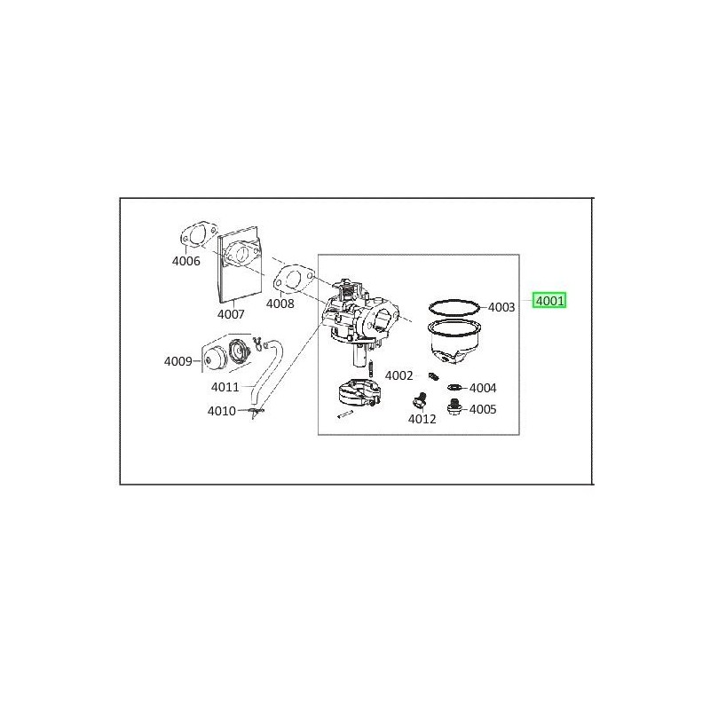 Carburateur pour tondeuse RYOBI modèle RLM53190YV Carburateur pour tondeuse RYOBI modèle RLM53190YV