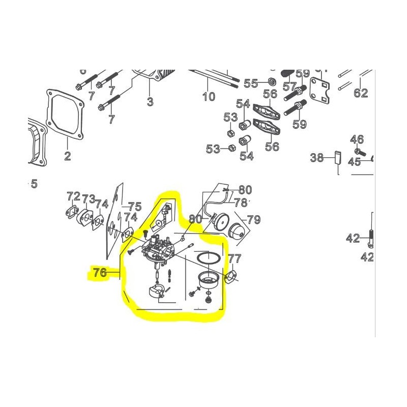 Carburateur pour tondeuse RYOBI RLM46173SME Carburateur pour tondeuse RYOBI RLM46173SME