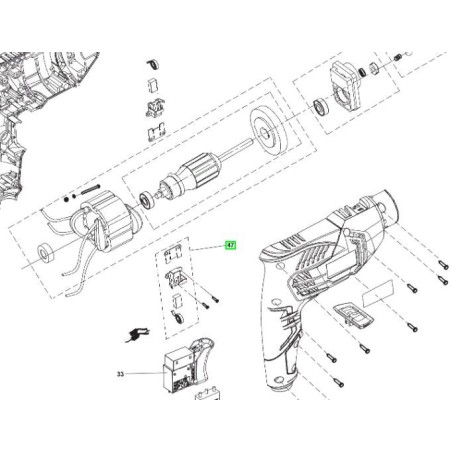 Charbons moteur et supports perceuses RYOBI RPD500G