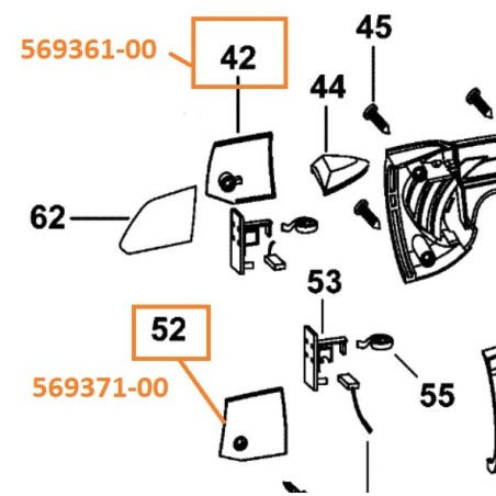 Cache charbon 569371-00 meuleuses BLACK & DECKER AST20XC, KG2000, KG22023