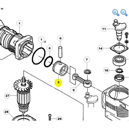 Piston marteau-perforateur RYOBI CH485I