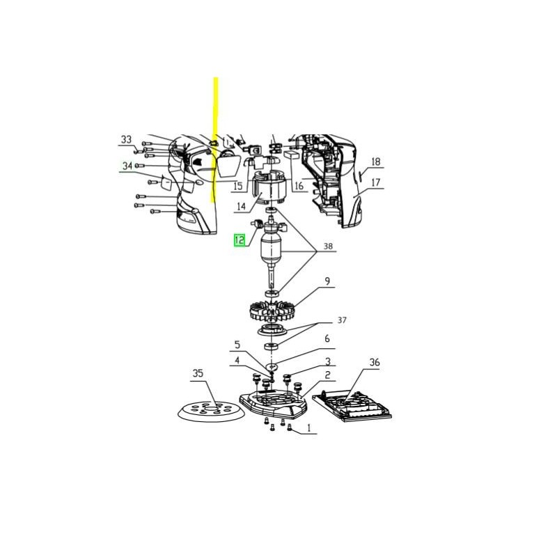Charbon (x1) pour ponceuse RYOBI modèle EMS2525V Charbon (x1) pour ponceuse RYOBI modèle EMS2525V