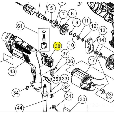 Interrupteur pour perceuse RYOBI EID500RE / EID500REC