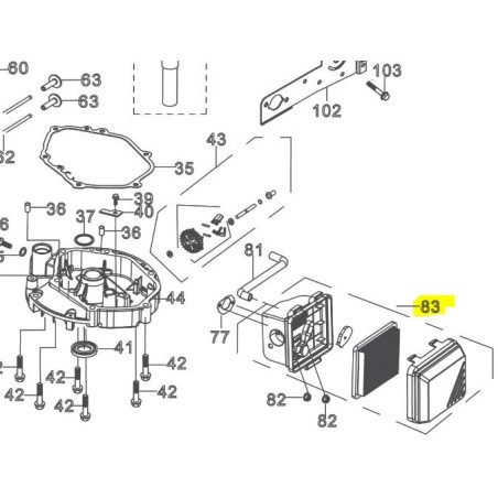 Filtre à air tondeuse à gazon RYOBI RLM46173SME