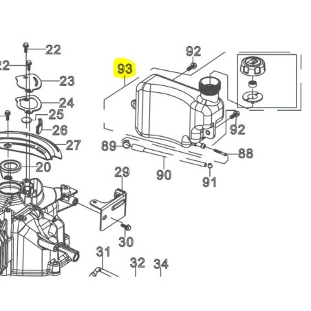 Réservoir pour tondeuse à gazon RYOBI RLM46173SME