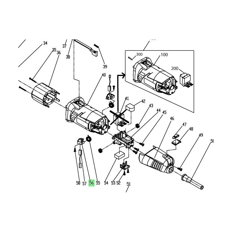 Support charbon meuleuse RYOBI EAG750RB Support charbon meuleuse RYOBI EAG750RB
