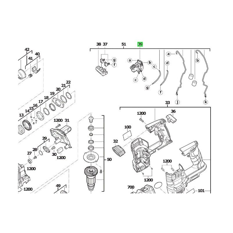Interrupteur perforateurs AEG Powertools BBH18 - BBH18LI Interrupteur perforateurs AEG Powertools BBH18 - BBH18LI
