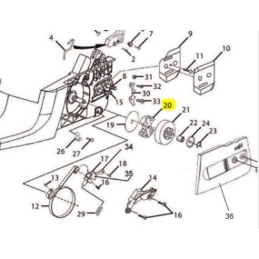 Embrayage tronçonneuse RYOBI PCN4545 - RCS3335C