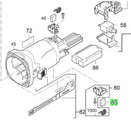 Charbon inférieur meuleuse AEG WS13-125SXE
