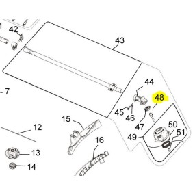 Axe support tête débroussailleuse RYOBI RBC30SBS