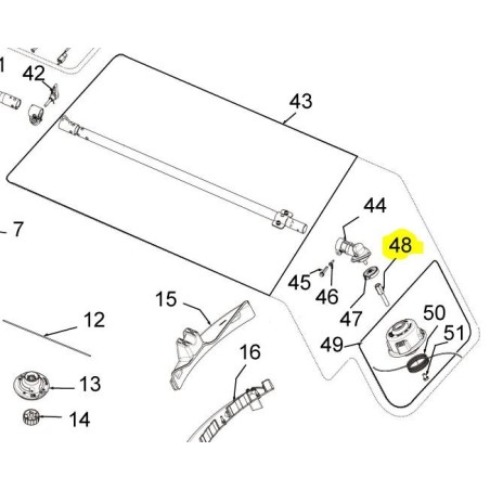 Axe support tête débroussailleuse RYOBI RBC30SBS