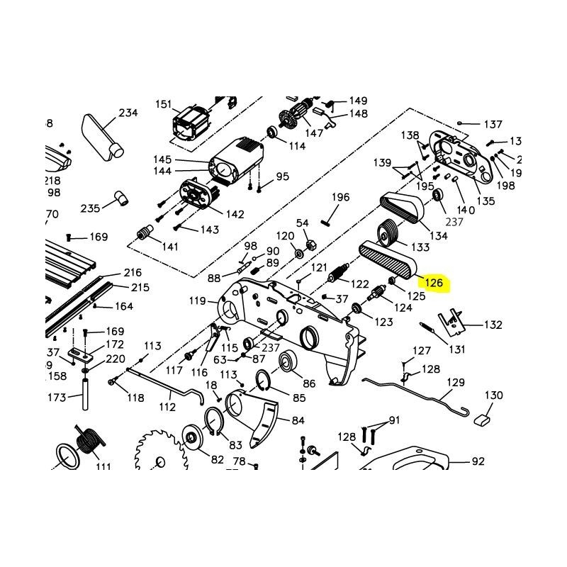 Courroie pour scie à onglet RYOBI ETMS1825HG Courroie pour scie à onglet RYOBI ETMS1825HG