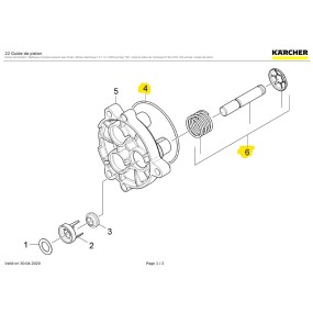 Piston avec ressort (non détaillé) pour Nettoyeur Haute Pression KARCHER k7.800