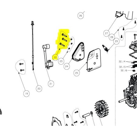 Vis du pot d'échappement débroussailleuses RYOBI RLT430CES