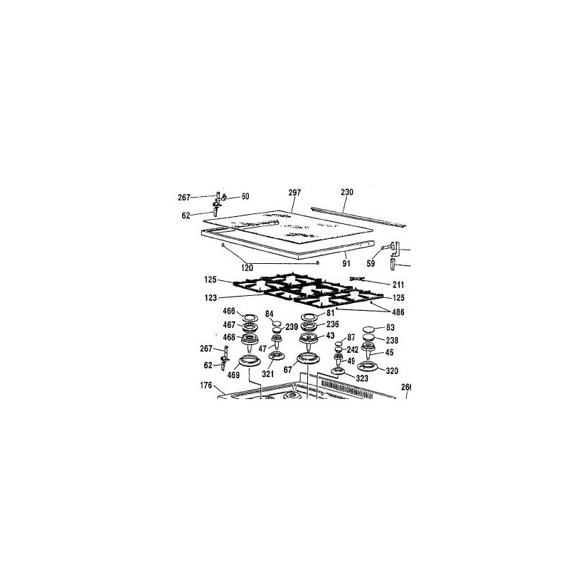 Grille en émail gauche cuisinière GLEM XCU16C