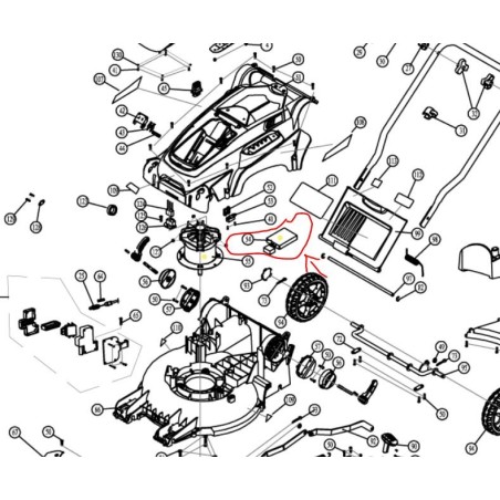 Platine électronique tondeuse RYOBI RLM3640LI - RLM3640LI2