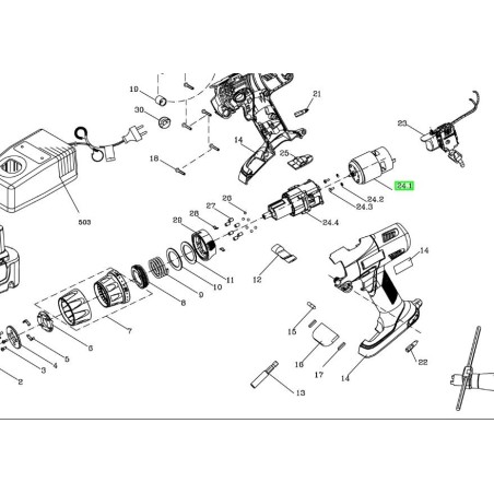 Moteur perceuses RYOBI CHI1802 - CHI1802M