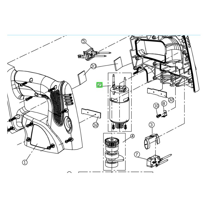 Moteur complet ponceuse RYOBI ONE+ CCC1801M