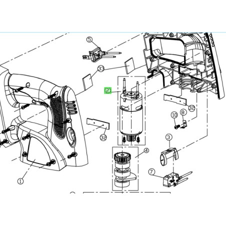 Moteur complet ponceuse RYOBI ONE+ CCC1801M