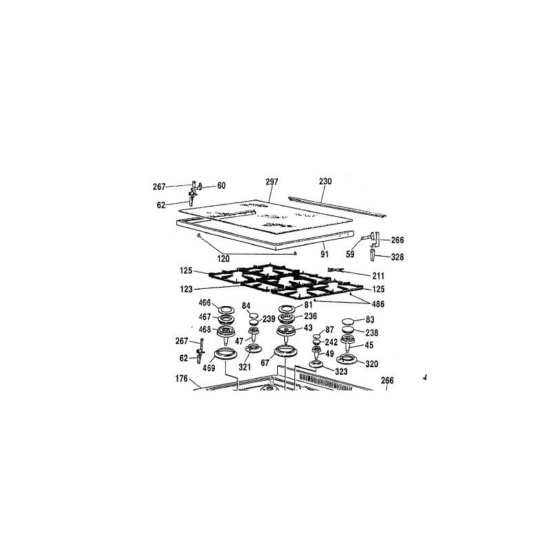 Grille en fonte cuisinière GLEM XCU16