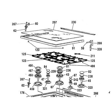 Grille en fonte cuisinière GLEM XCU16