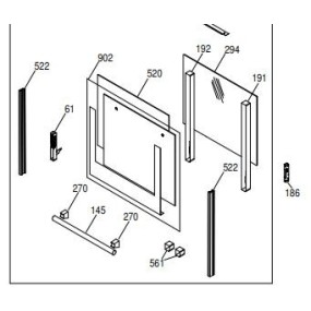 Vitre grand four cuisinière GLEM XCC100MC