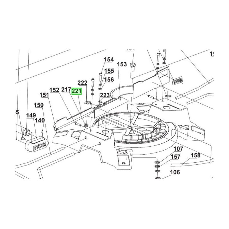 Réglette scie à onglets RYOBI EMS254L