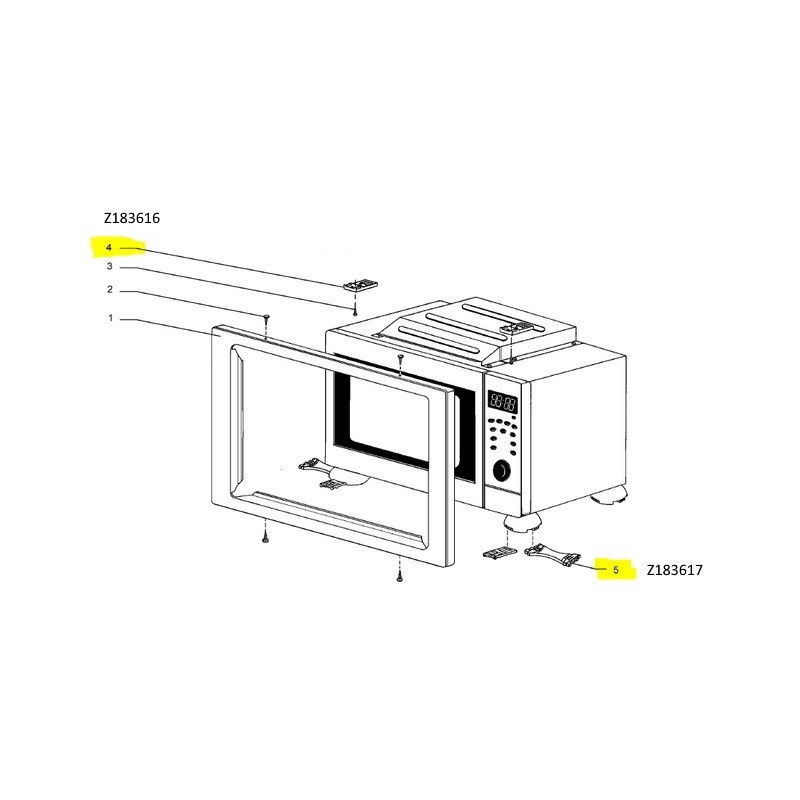 Distance frontale pièce pour micro ondes AIRLUX