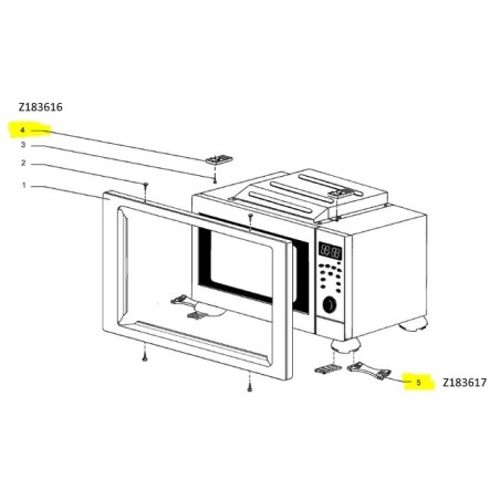 Distance frontale pièce pour micro ondes AIRLUX