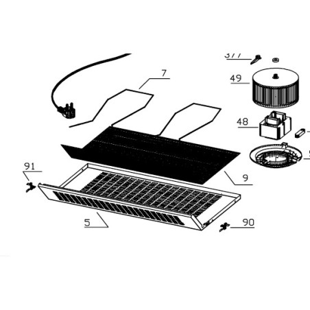 Filtre métallique hotte GLEM XHC320A